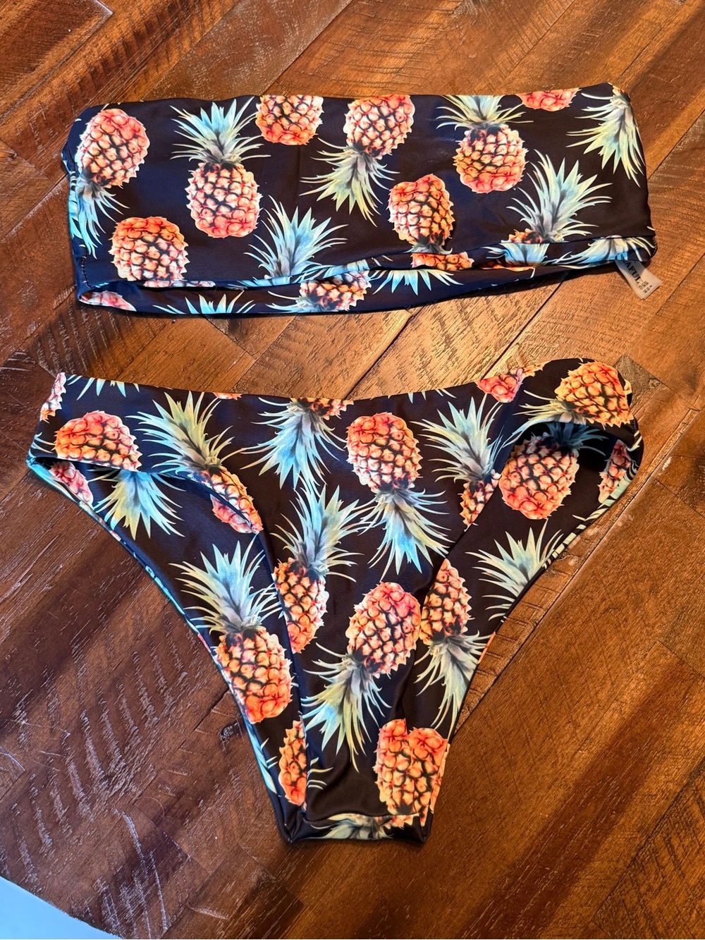 Pineapple Print High Waist Bikini Set